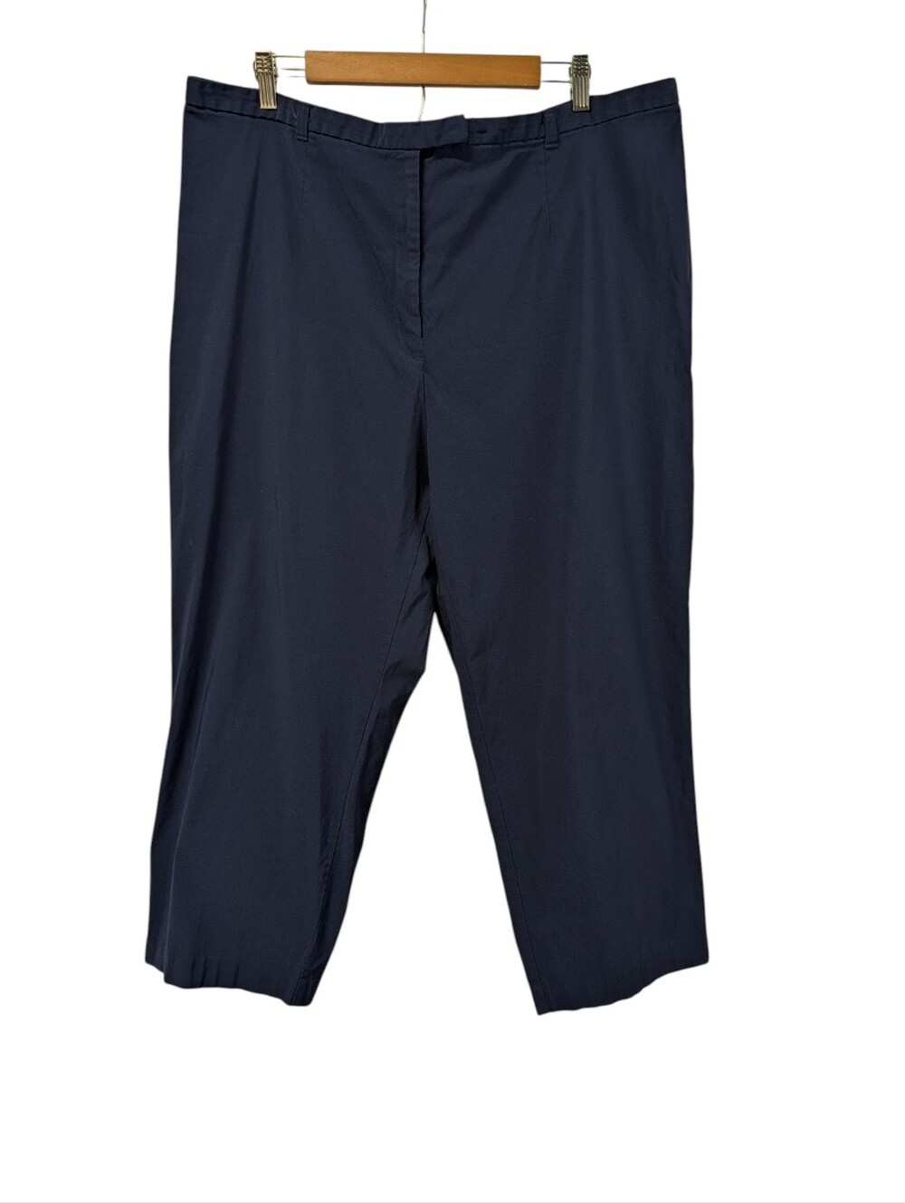 Kathy Ireland Women's Plus Size Navy Blue Capri Pants 24W Super Stretch